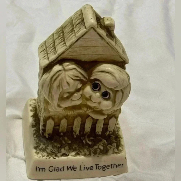 1979 Russ Berrie I'M GLAD WE LIVE TOGETHER 5” Figurine Vintage MCM Kitsch 70s - Picture 7 of 12